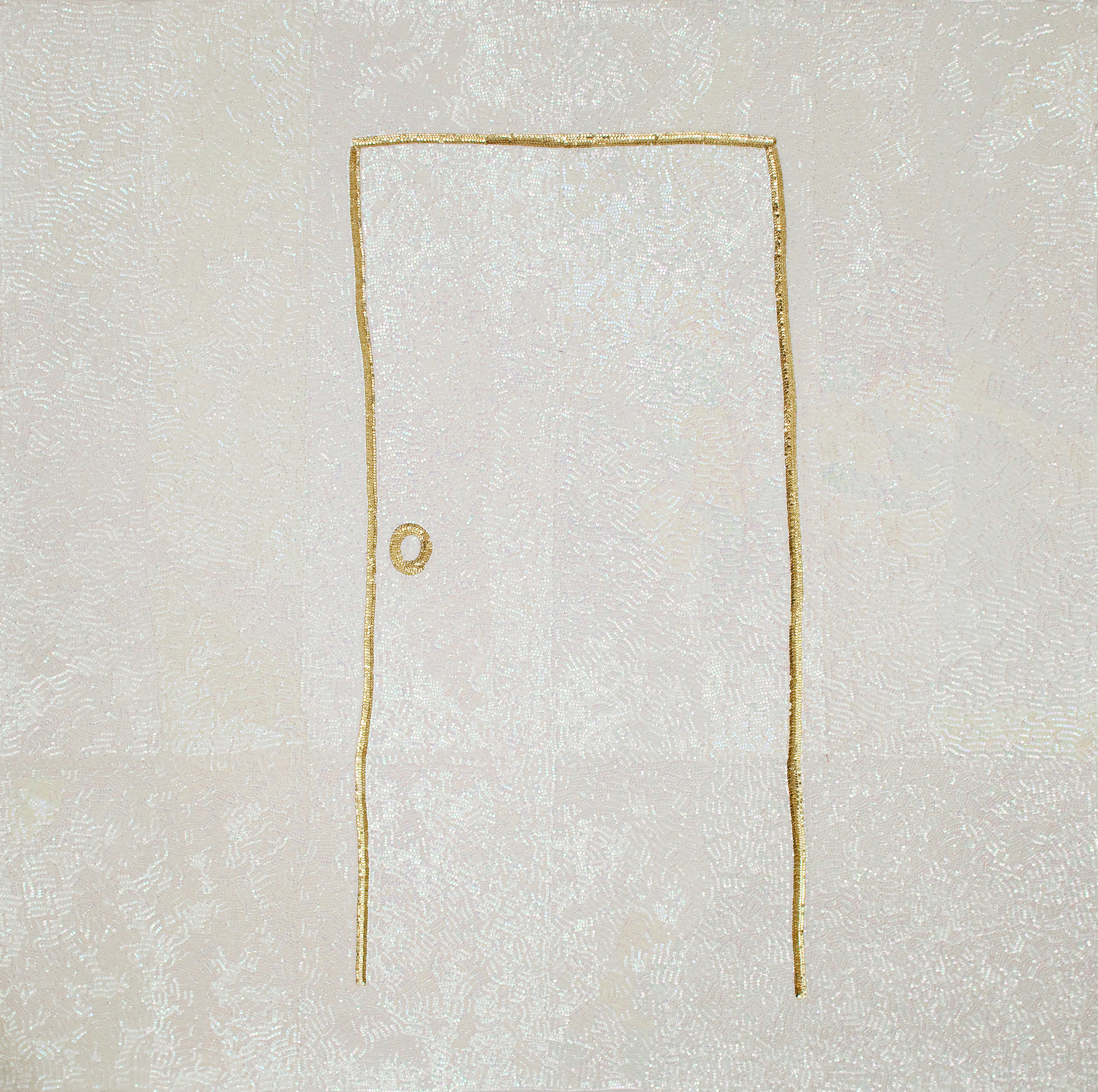Daniel González, Escape Door after Guston, 2010, hand-sewn sequins on canvas, 190 x 190 cm